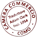 Adam Clark is a registered expert translator, roll number 1054, in English, italian and Japanese languages at the Chamber of Commerce of Como Lecco, Italy