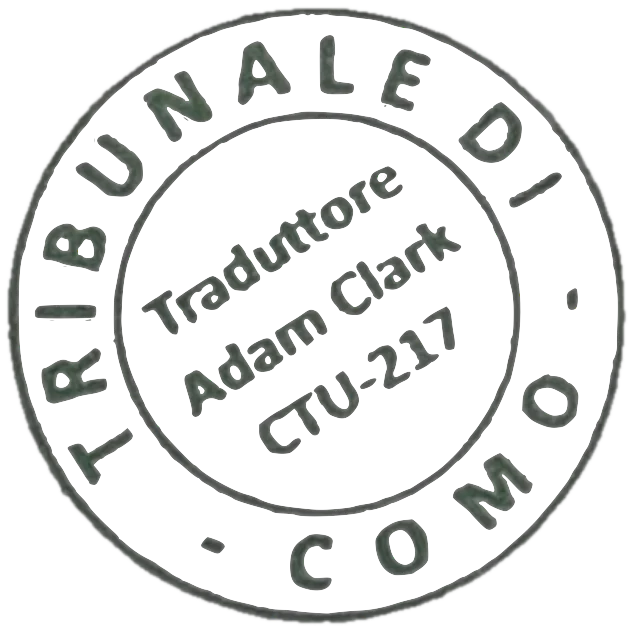 Adam Clark legal translator English italian Japanese CTU at the courthouse of como, italy